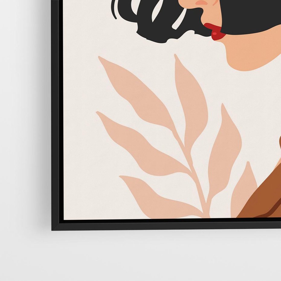 Obraz w ramie 50x50 - Kobieca Pasja - nowoczesny plakat, styl retro - rama czarna