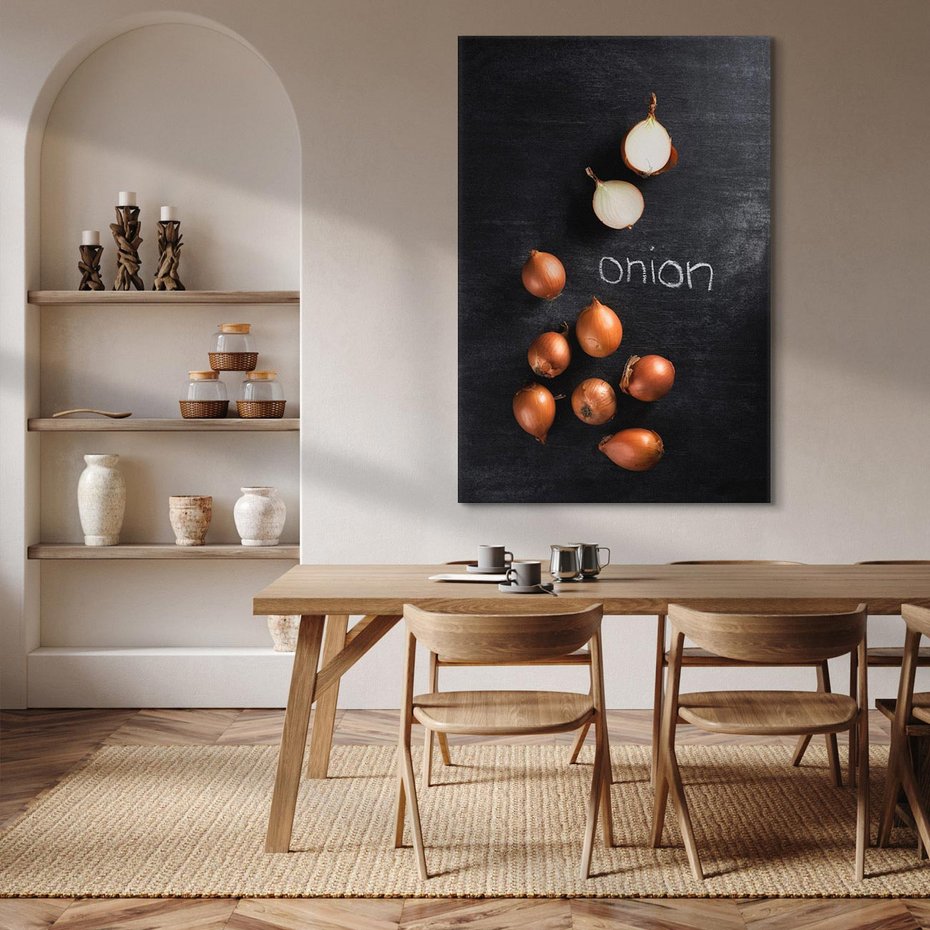 Obraz na płótnie 70x100 - Aromatyczne Inspiracje - cebula, kuchnia