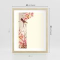 Plakat w ramie 40x50 - Rozkwitające Marzenia - japońska sztuka, ptak - rama drewno