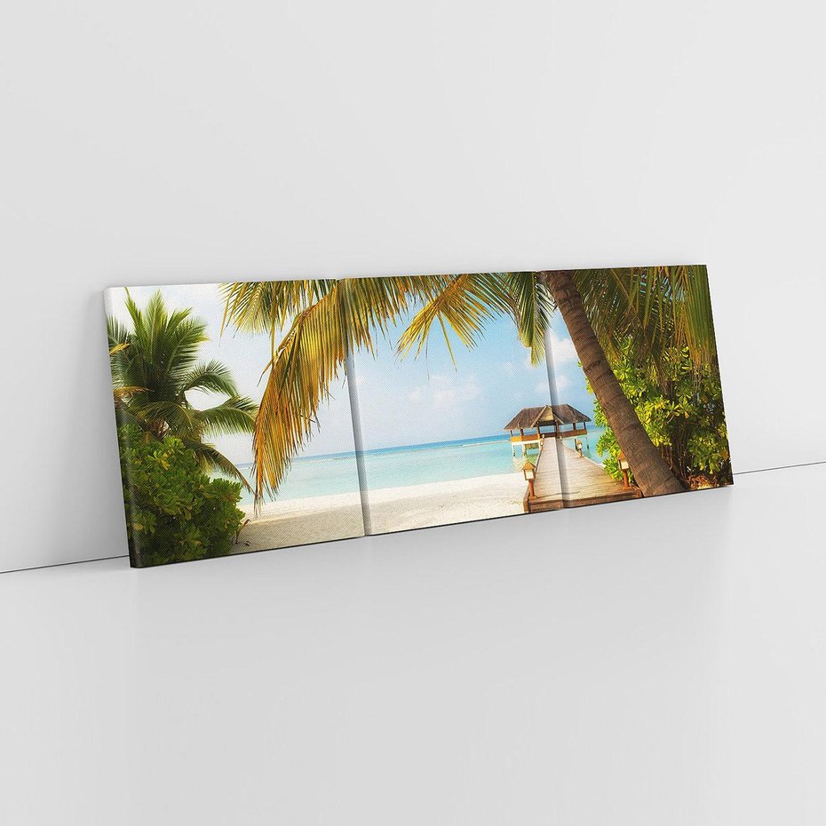 Obraz na płótnie 150x50 - Rajski relaks na Malediwach - Malediwy, plaża
