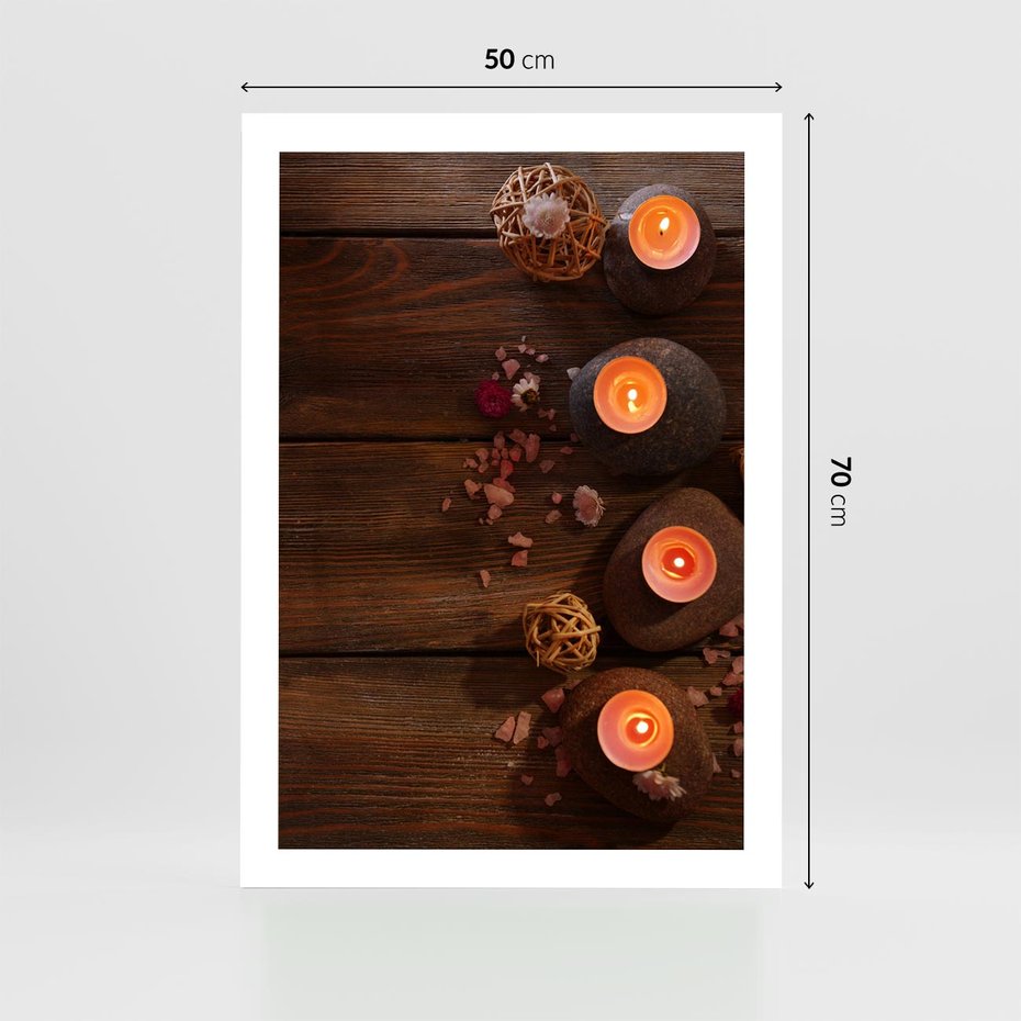 Plakat bez ramy 50x70 - Relaksujące spa z pochodniami - spa, świece