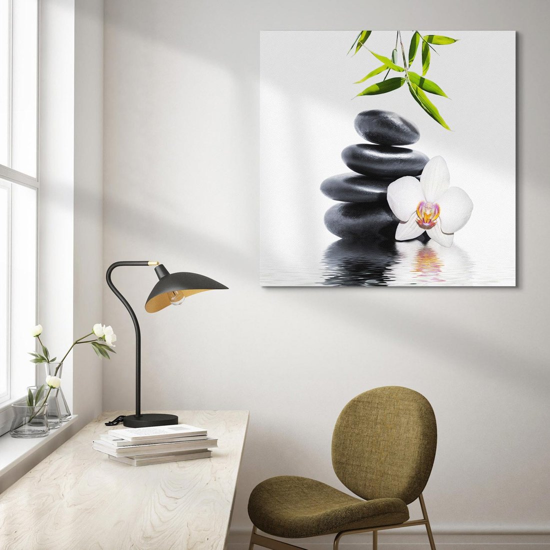 Obraz na płótnie 50x50 - Orchidea w Spa - spa, orchidea