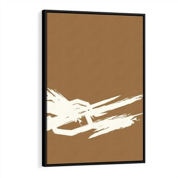 Obraz w ramie 50x70 - Taniec Energii - abstrakcyjne kreski, maźnięcia - rama czarna