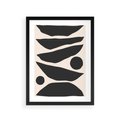 Plakat w ramie 30x40 - Modernistyczna Abstrakcja w Czerni i Bieli - abstrakcja, czarno biała grafika - rama czarna