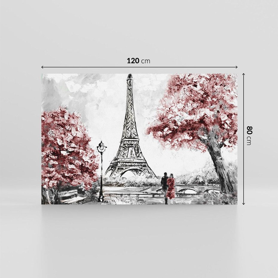 Obraz na płótnie 120x80 - Romantyczny Paryż - Paryż, Wieża