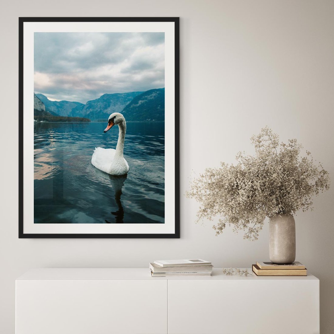 Plakat w ramie 30x40 - Łabędzi Śpiew - fotografia, plakat - rama czarna