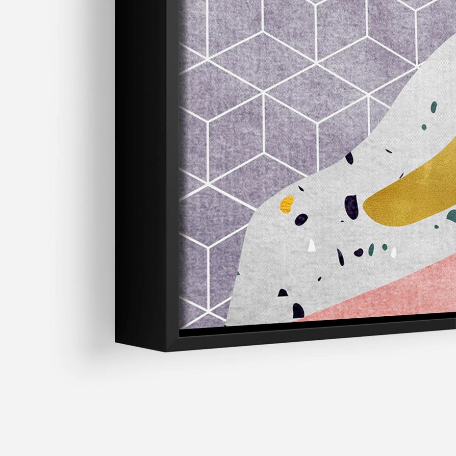 Obraz w ramie 70x50 - Eklektyczny Mix - kolaż, pastelowe abstrakcyjne plamy - rama czarna