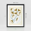 Plakat w ramie 30x40 - Wibracje Widzenia - abstrakcyjne beżowe kwiaty, elegancka kompozycja - rama czarna
