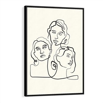 Obraz w ramie 50x70 - Trzy Kobiety - 3 kobiety, antyczny posag - rama czarna