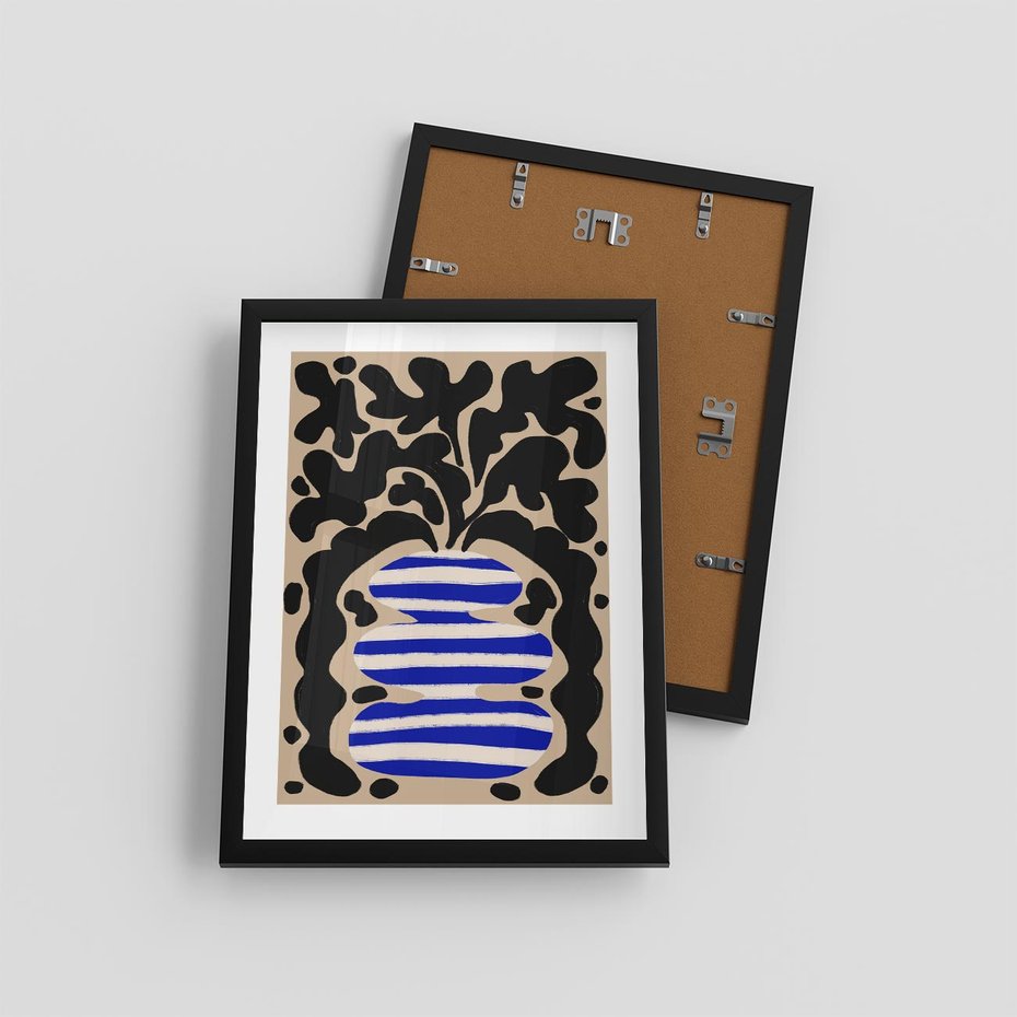 Plakat w ramie 30x40 - Boho Wizje - abstrakcyjny plakat, ciekawe formy - rama czarna