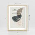 Plakat w ramie 30x40 - Geometria w Beżowych Odcieniach - abstrakcja, geometria - rama drewno