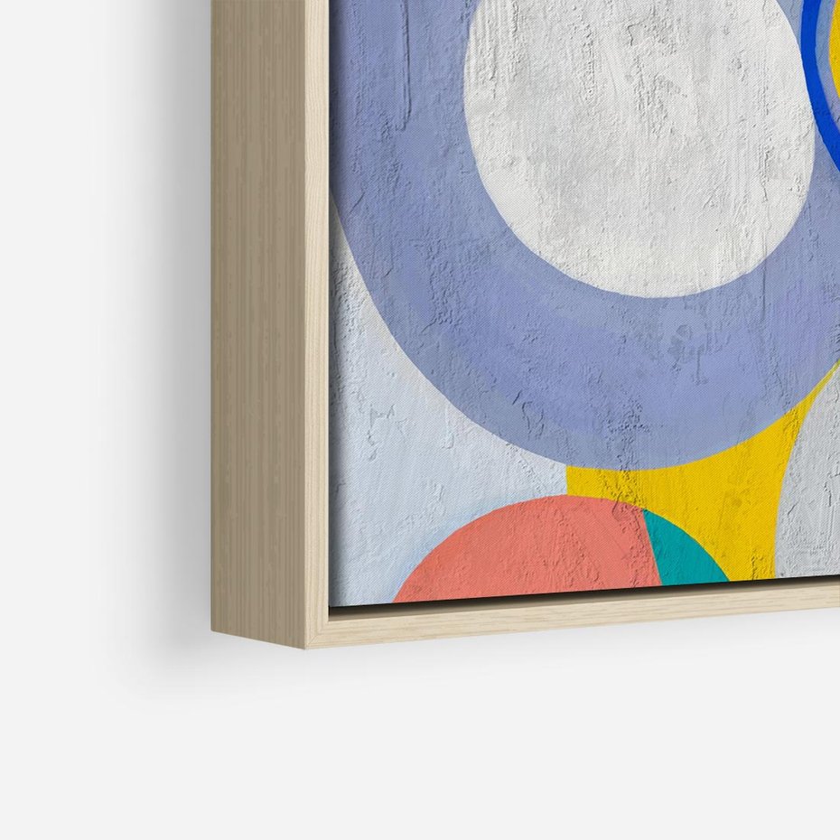 Obraz w ramie 80x80 - Rozkwitająca Symfonia Serca - abstrakcyjne geometryczne kształty, olejny obraz - rama drewno