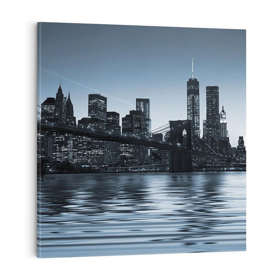 Obraz na płótnie 40x40 - Ikona Manhattanu: Most w Nowym Jorku - most, Nowy Jork