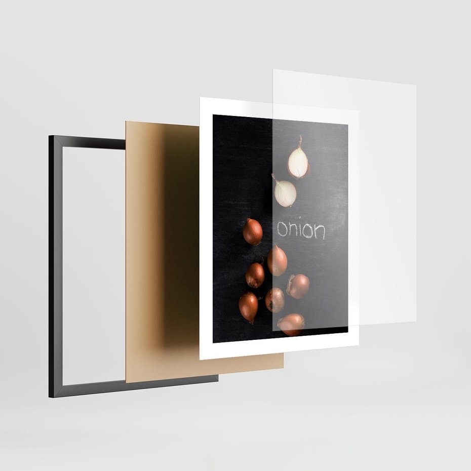 Plakat w ramie 40x50 - Aromatyczne Inspiracje - cebula, kuchnia - rama czarna