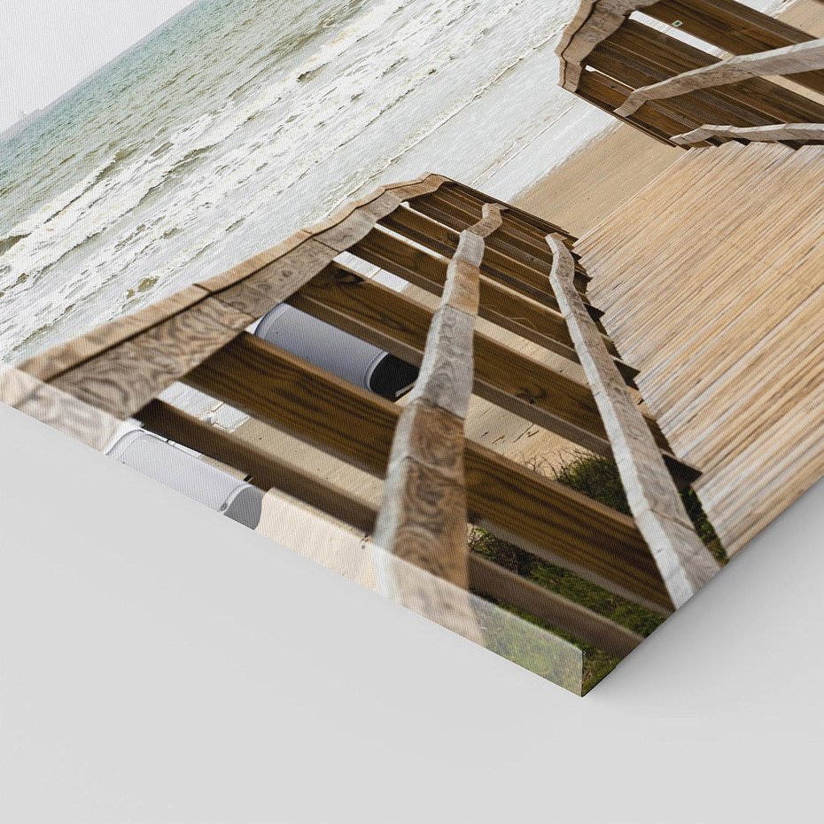 Obraz na płótnie 50x50 - Morze i drewniany pomost - morze, pomost