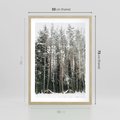 Plakat w ramie 50x70 - Sypiący Śnieg - las w zimie, drzewa pod śniegiem - rama drewno
