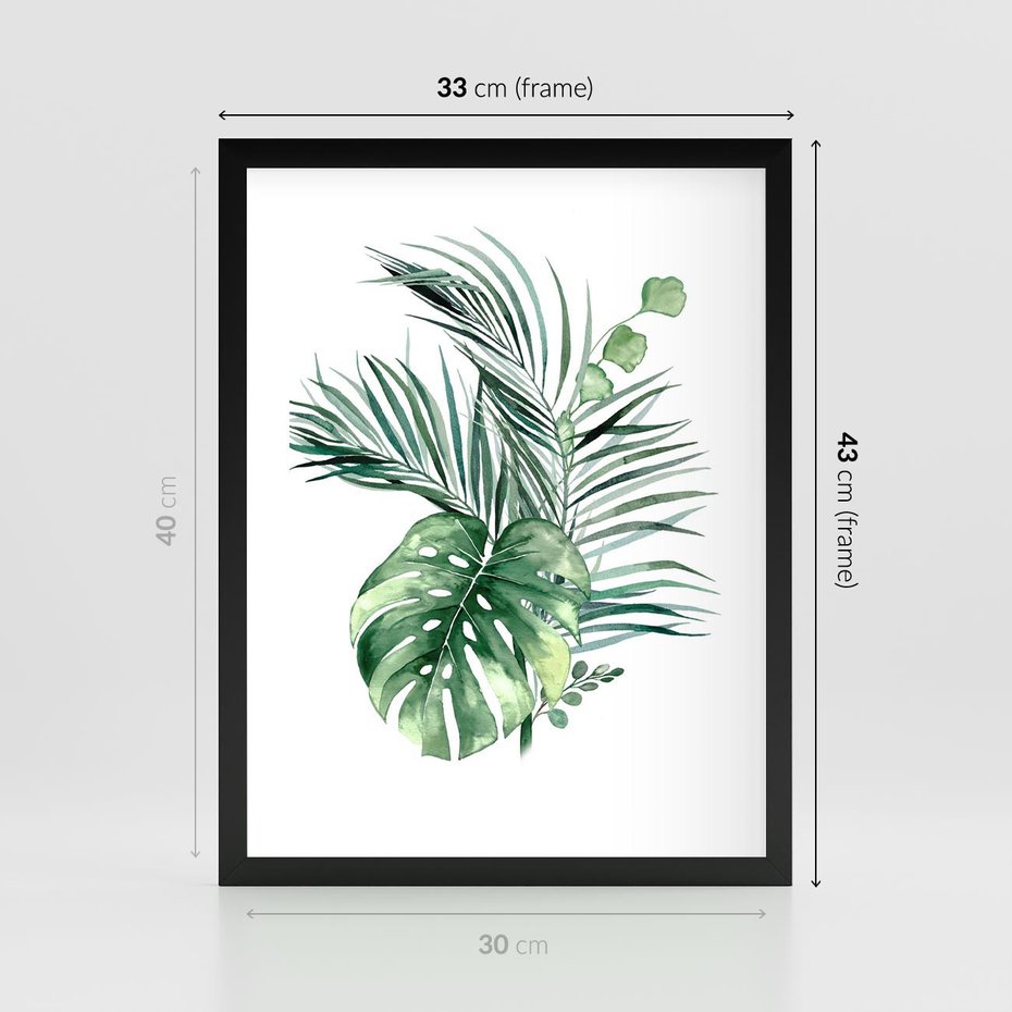 Plakat w ramie 30x40 - Przyjemność Złotej Natury - złote, liście - rama czarna