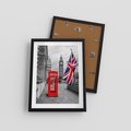 Plakat w ramie 30x40 - Londyńska Budka przy Big Benie - Londyn, budka - rama czarna