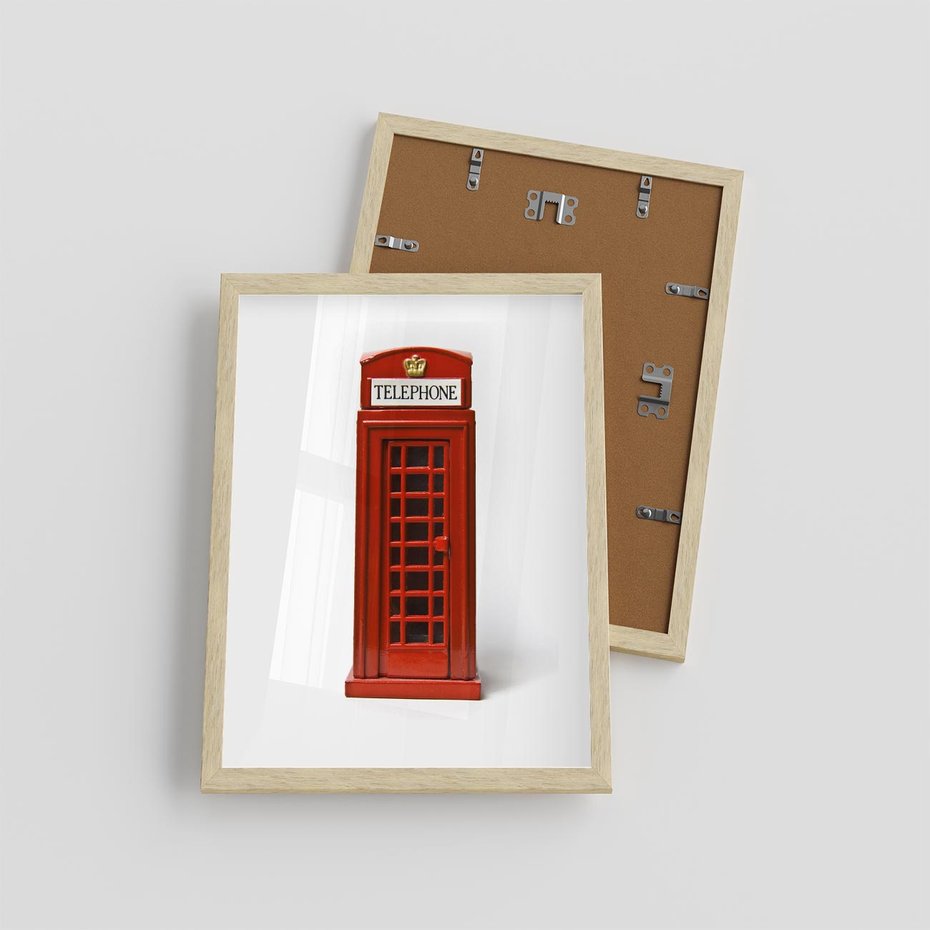 Plakat w ramie 30x40 - Ikona Londynu - Londyn, budka - rama drewno