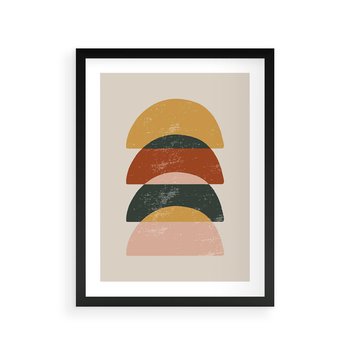 Plakat w ramie 50x70 - Energetyczne Wzory - nowoczesny plakat, abstrakcyjne kształty - rama czarna