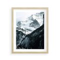 Plakat w ramie 40x50 - Góry w Zimowym Uścisku - góry, ośnieżone szczyty - rama drewno