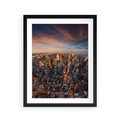 Plakat w ramie 40x50 - Miasto wieżowców w perspektywie - miasto, wieżowce - rama czarna