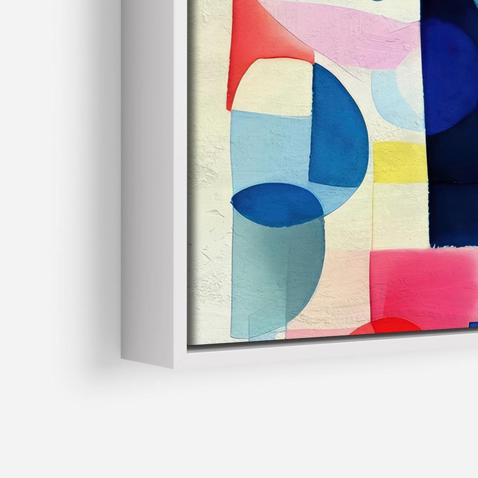 Obraz w ramie 100x70 - Księga Akwarelowych Przeniknięć - abstrakcyjny obraz, różne kolorowe kształty - rama biała