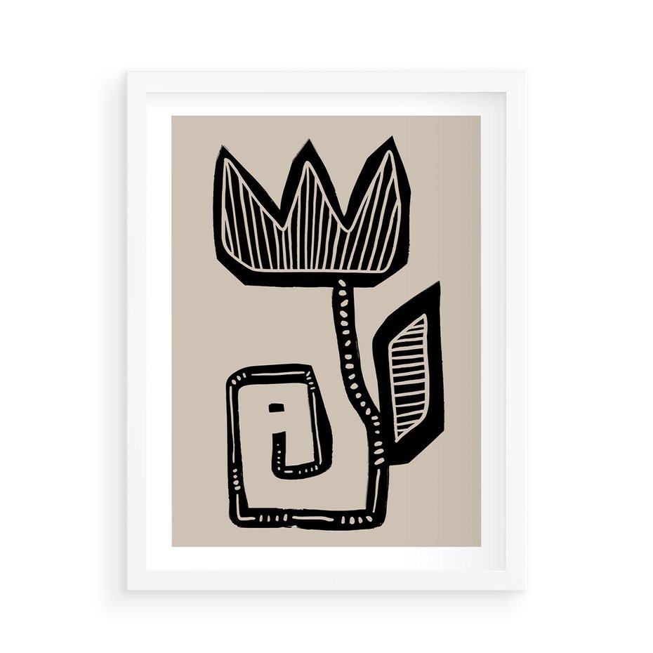 Plakat w ramie 50x70 - Migotliwa Symfonia Kwiatu - kwiat, nowoczesna grafika - rama biała