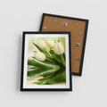 Plakat w ramie 40x50 - Białe Piękno - białe, tulipany - rama czarna