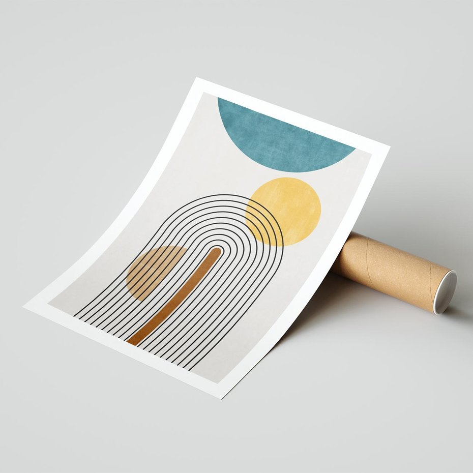 Plakat bez ramy 21x30 - Wewnętrzne Labirynty Form - styl mid century, nowoczesna sztuka