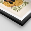 Plakat w ramie 50x70 - Malowane Odbicia Wyobraźni - nowoczesny plakat, kobieta otoczona liśćmi - rama czarna