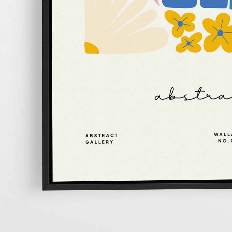 Obraz w ramie 50x70 - Złote Impulsy - typografia, kwiaty - rama czarna