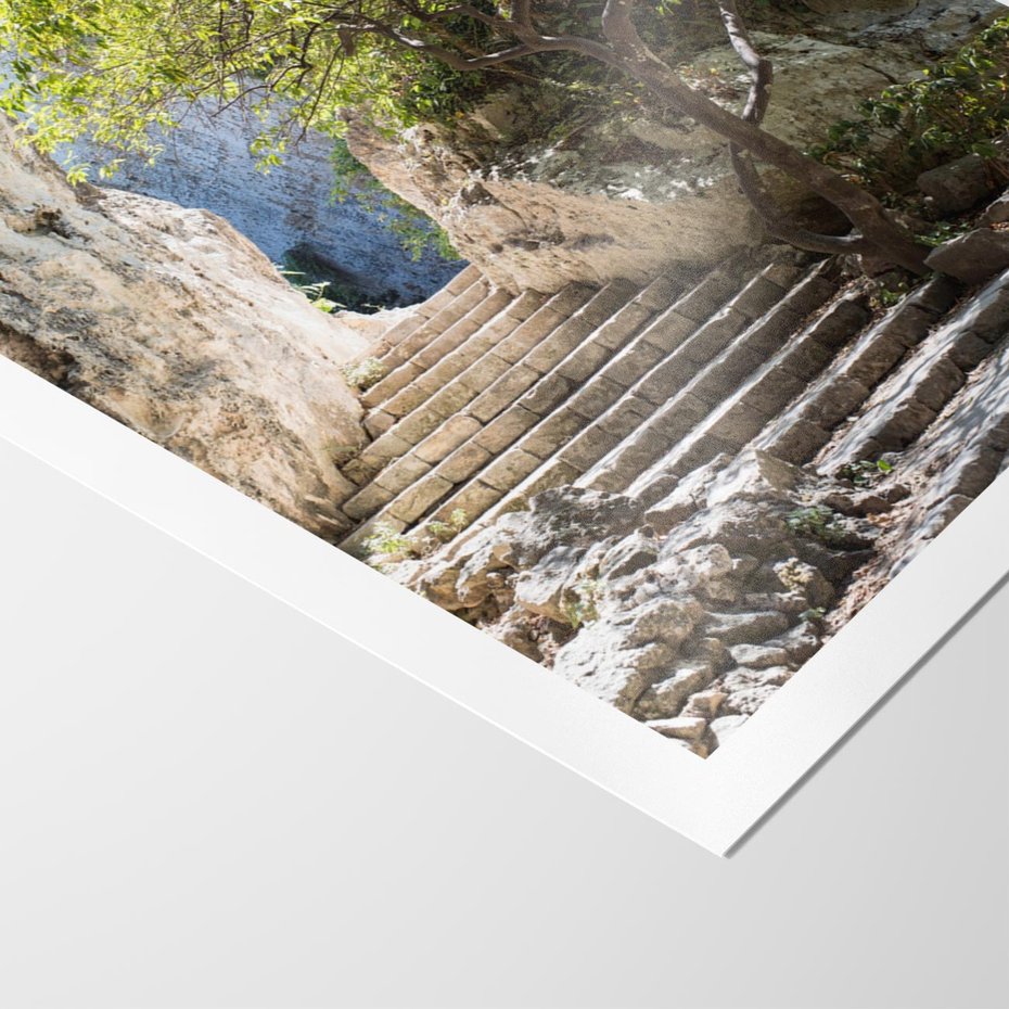 Plakat bez ramy 21x30 - Krok po kroku do celu - schody, perspektywa