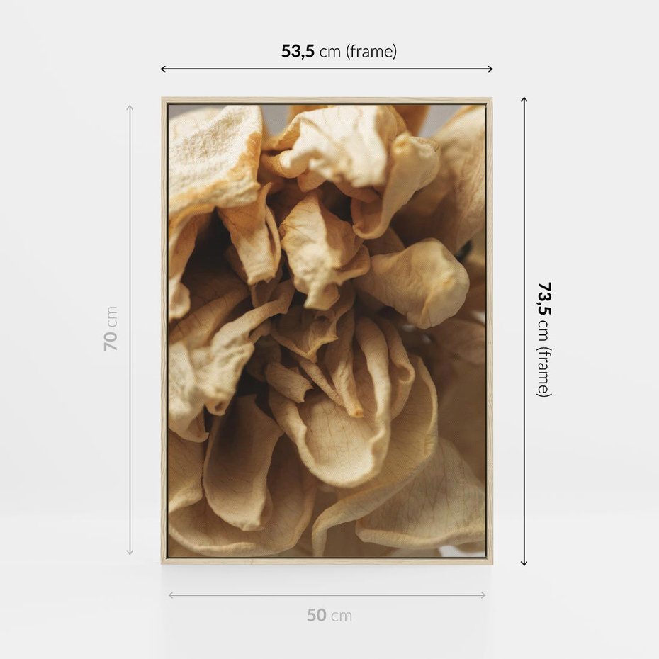 Obraz w ramie 50x70 - Zjawiskowe zasuszone kwiaty - zasuszone, kwiaty - rama drewno