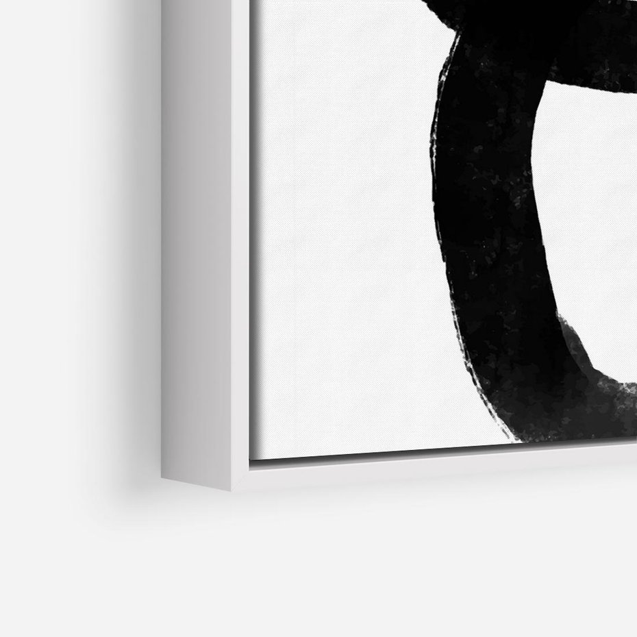 Obraz w ramie 80x80 - Kształtując Granice - abstrakcja, minimalizm - rama biała