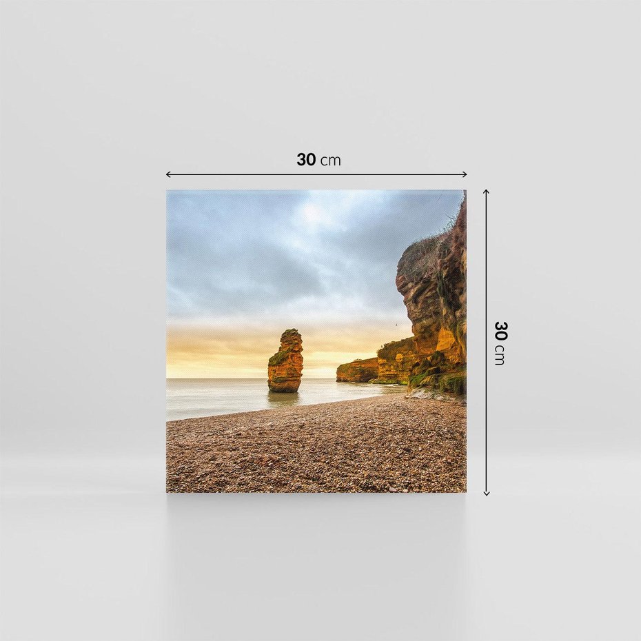 Obraz na płótnie 30x30 - Plaża Morza z Skałami - plaża, morze