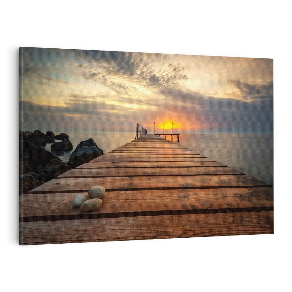 Obraz na płótnie 120x80 - Molo nad bułgarskim morzem - Bułgaria, molo