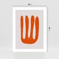 Plakat bez ramy 30x40 - Eksploracja Nowego Światła - abstrakcyjna pomarańczowa forma, minimalizm