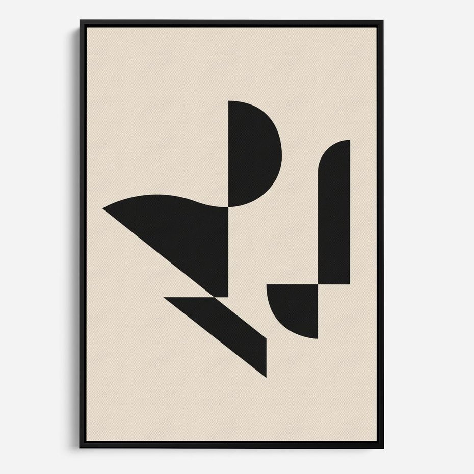 Obraz w ramie 70x100 - Rozkwitająca Abstrakcja - abstrakcyjne geometryczne kształty, minimalizm - rama czarna