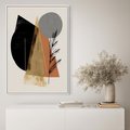 Obraz w ramie 80x120 - Wibracje Barw Ziemi - abstrakcyjny obraz, dziwne formy - rama biała