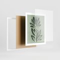 Plakat w ramie 40x50 - Zieleń Wyjątkowego Ukojenia - zielona abstrakcja, zgaszona zieleń - rama biała