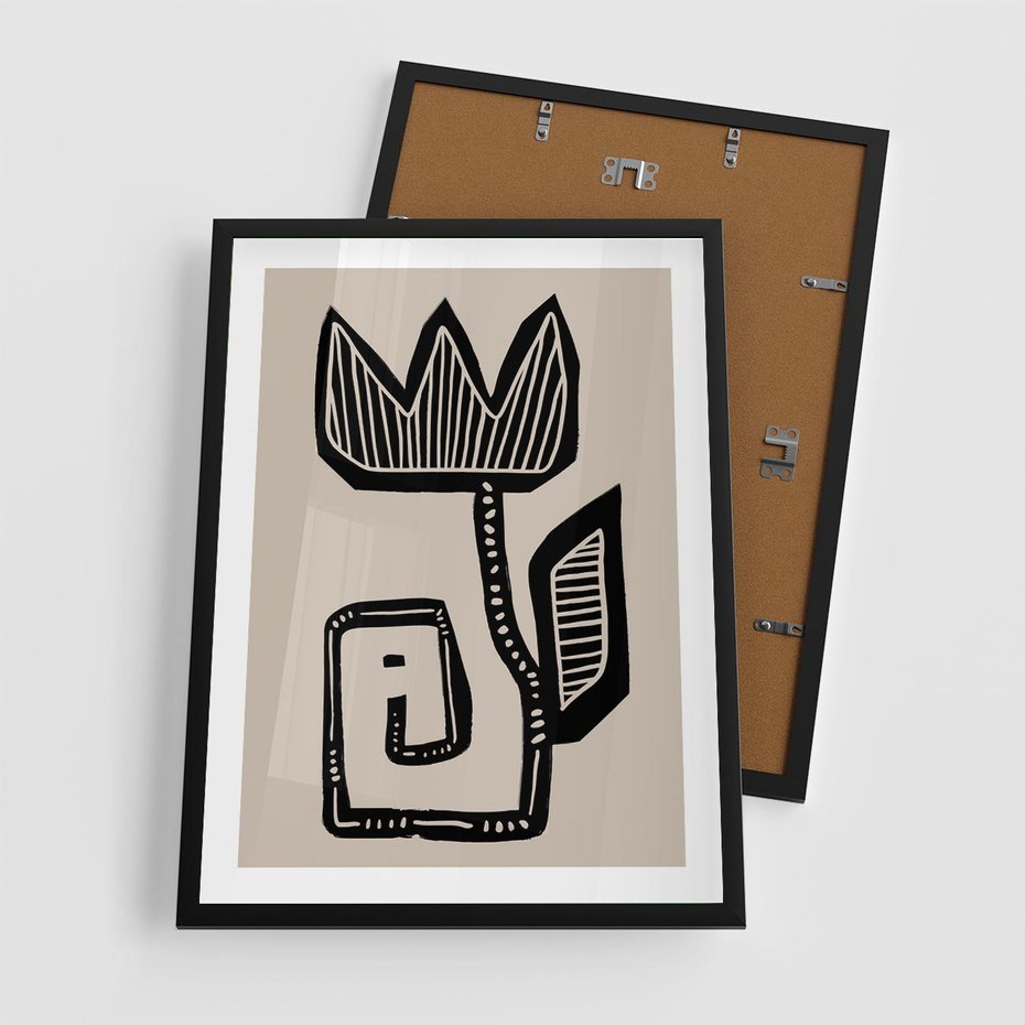 Plakat w ramie 50x70 - Migotliwa Symfonia Kwiatu - kwiat, nowoczesna grafika - rama czarna