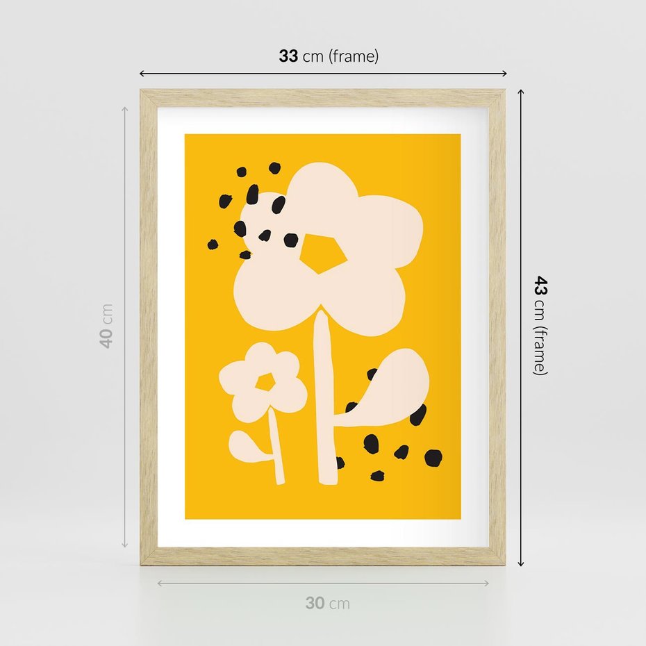 Plakat w ramie 30x40 - Bezgraniczne Impulsy - abstrakcyjny kwiat, plakat - rama drewno