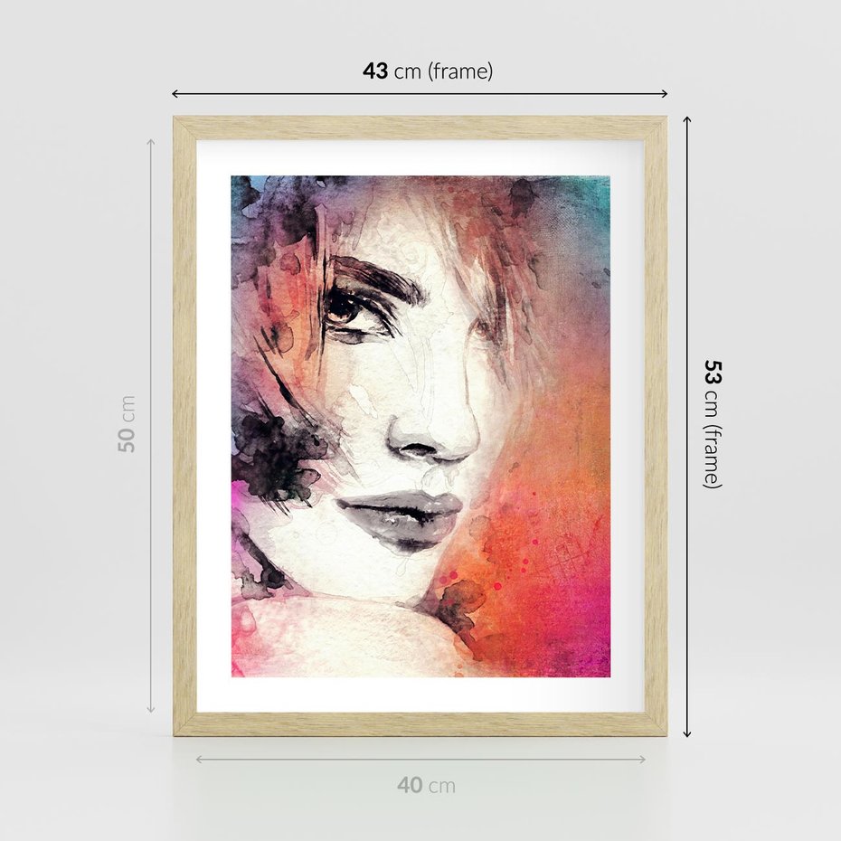 Plakat w ramie 40x50 - Kobieta w sztuce - portret, kobieta - rama drewno