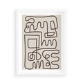 Plakat w ramie 50x70 - Etniczna Abstrakcja - nowoczesna boho grafika, abstrakcja - rama biała