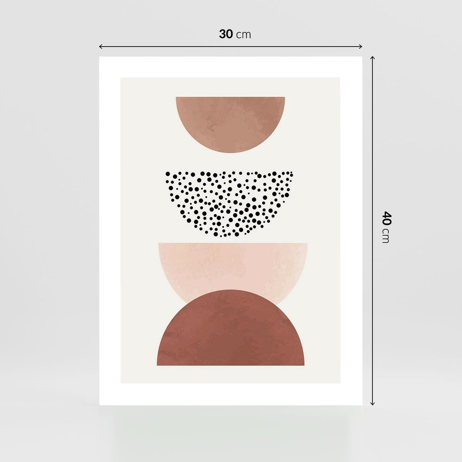 Plakat bez ramy 30x40 - Geometryczna Harmonia w Brązach i Beżach - geometryczne kształty, brązy i beże