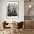 Plakat w ramie 30x40 - Sypiący Śnieg - las w zimie, drzewa pod śniegiem - rama drewno