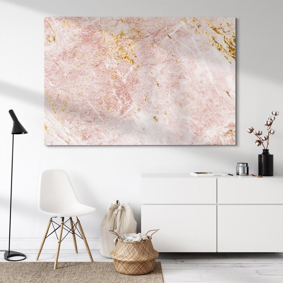 Obraz na płótnie 70x50 - Wyjątkowa Stylizacja - marmur, złoto