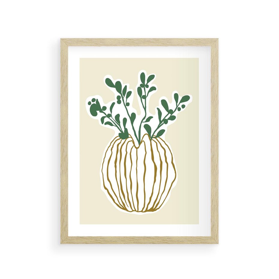 Plakat w ramie 30x40 - Przenikające Formy - abstrakcyjny plakat, kwiaty - rama drewno