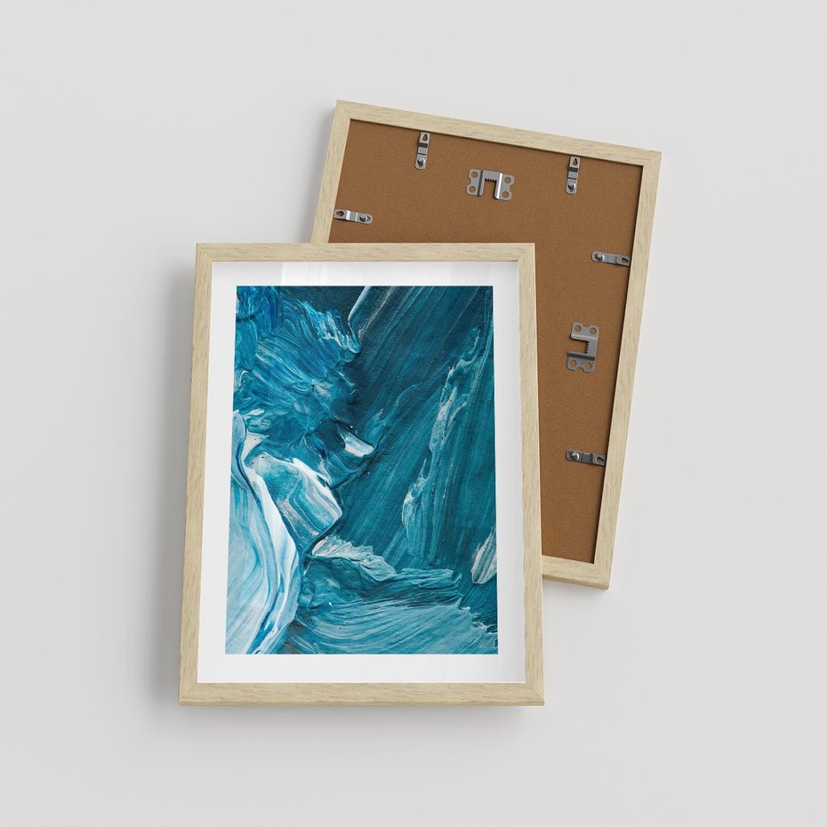 Plakat w ramie 30x40 - Wyrazista abstrakcja w akwareli - abstrakcja, akwarela - rama drewno